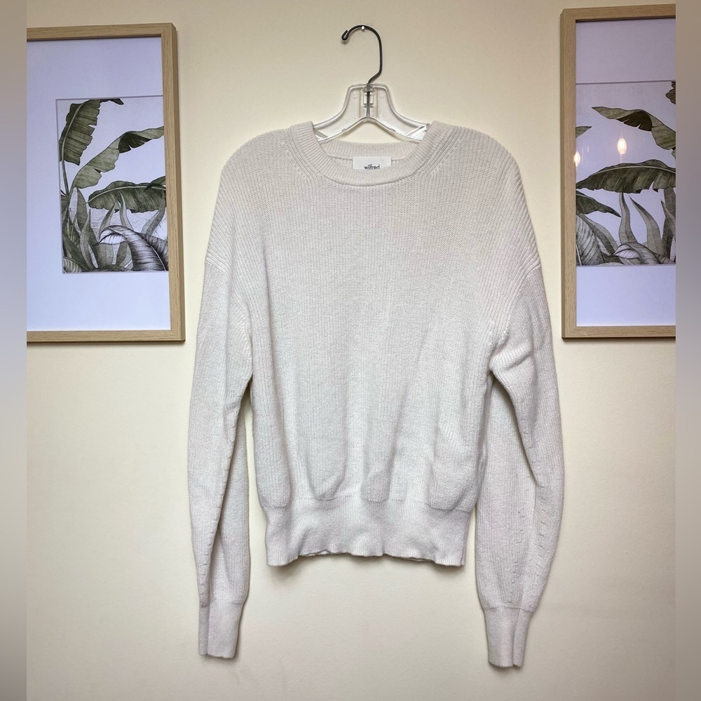 Aritzia Wilfred Cotton Wool Blend Sweater Off White Medium